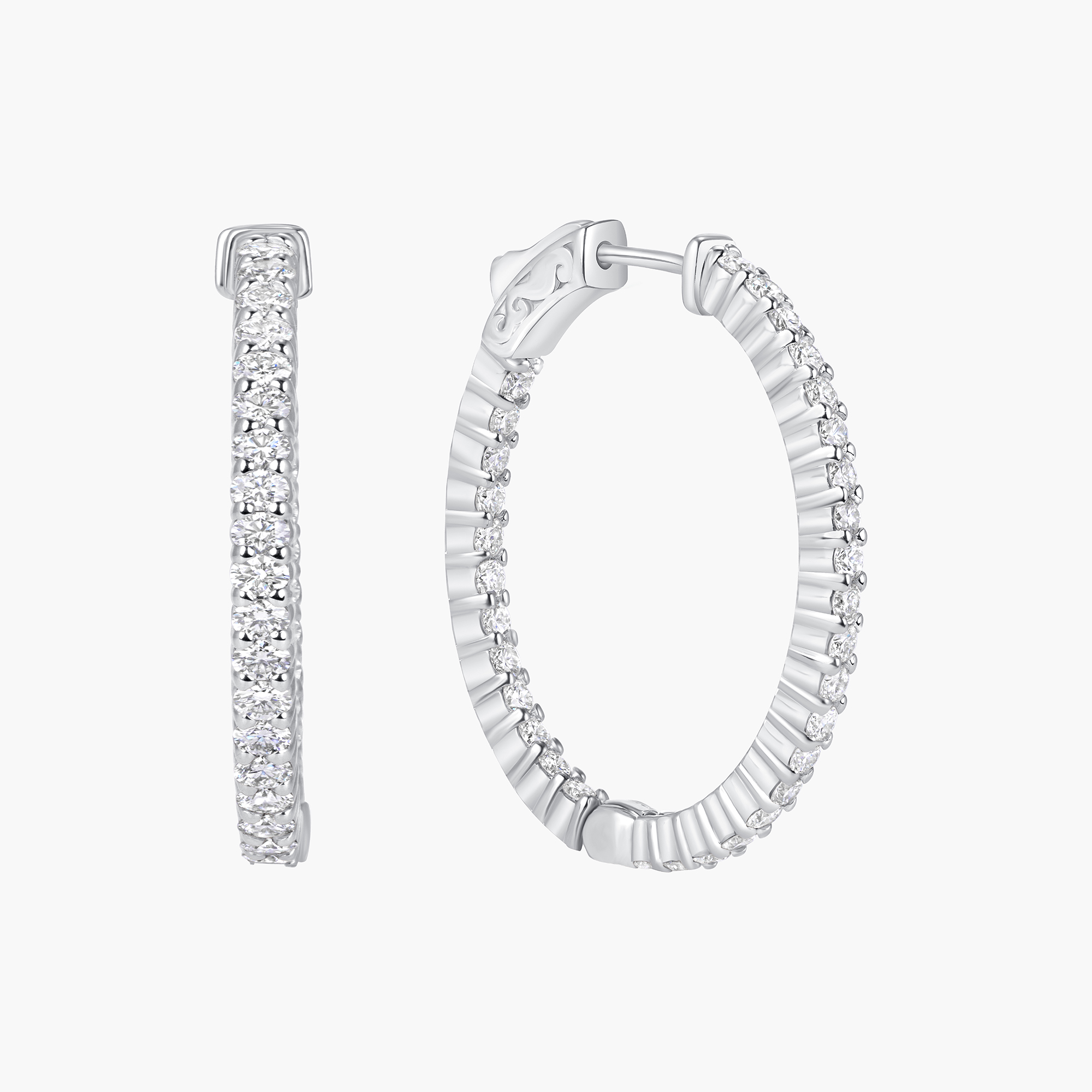 Creole Diamond hoops earrings 2ctw